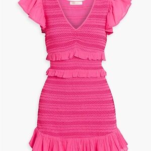 LoveShackFancy Vibrant Pink Textured Knit Top